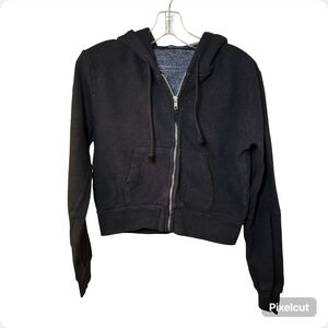 Brandy Melville Black Zip-Up Hoodie